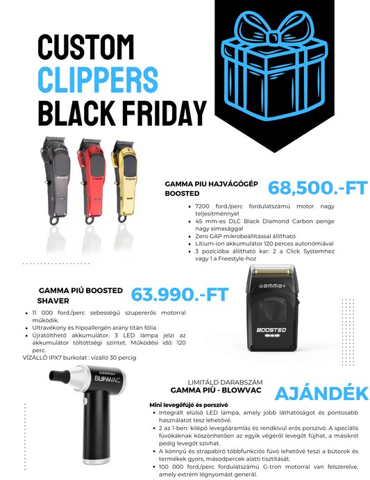 Gamma Più Clipper + Shaver – Ajándék: BlowVac